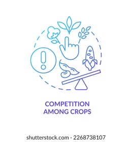 Competition among crops blue gradient concept icon. Profitable plants. Harvest income risk. Agro strategy abstract idea thin line illustration. Isolated outline drawing. Myriad Pro-Bold fonts used