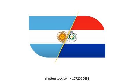 Competition Argentina vs Paraguay. Vector illustration.