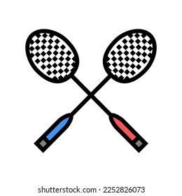 vector de icono de color de badminton de competencia. signo de bádminton de la competencia. ilustración de símbolo aislado