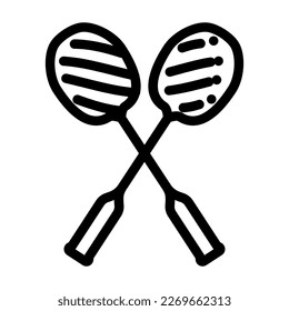 vector de icono de línea de badminton de competencia. signo de bádminton de la competencia. símbolo de contorno aislado ilustración negra
