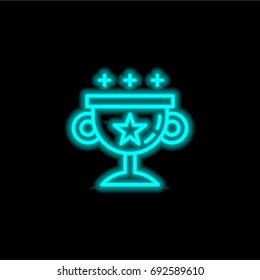 Competition blue glowing neon ui ux icon. Glowing sign logo vector