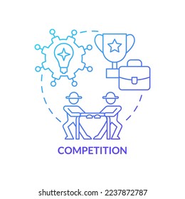 Competition blue gradient concept icon. Development motivation. Wider farming business environment abstract idea thin line illustration. Isolated outline drawing. Myriad Pro-Bold font used