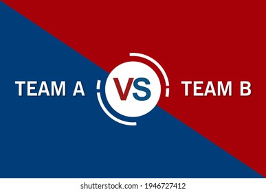 Competition blue and red versus team background vector illustration.