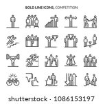 Competition, bold line icons. The illustrations are a vector, editable stroke, 48x48 pixel perfect files. Crafted with precision and eye for quality.