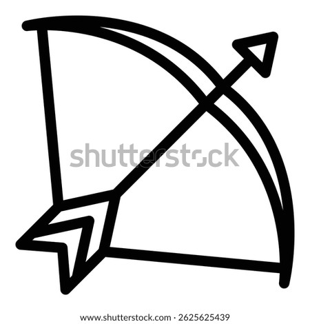 Competition bow icon outline vector. Archery arrow. Archer goal