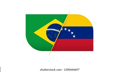 Competition Brazil vs Venezuela. Vector illustration.