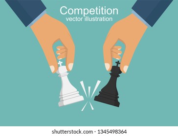 Competition. Businessman in suit pulling the rope. Trying to win.