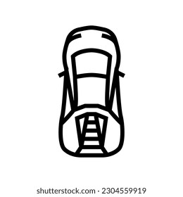 competition car top view line icon vector. competition car top view sign. isolated contour symbol black illustration
