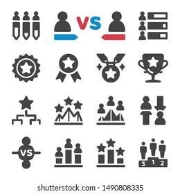 competition and challenge icon set,vector and illustration