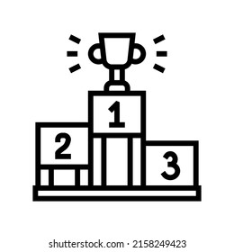 competition champion pedestal line icon vector. competition champion pedestal sign. isolated contour symbol black illustration