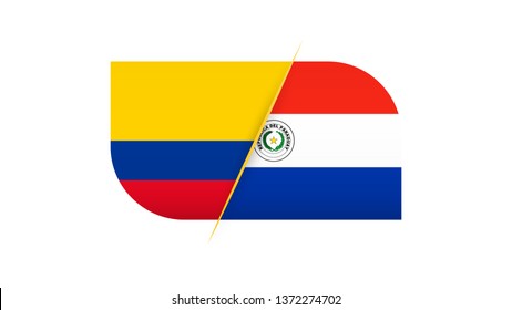 Competition Colombia vs Paraguay. Vector illustration.