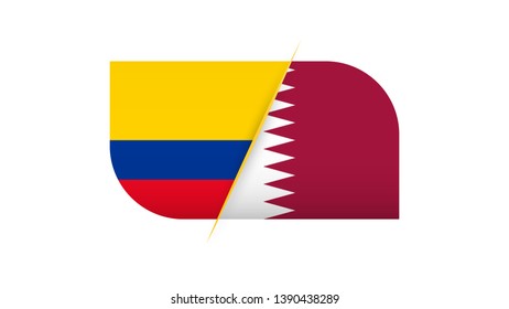 Competition Colombia vs Qatar. Vector illustration.
