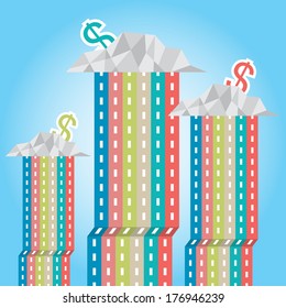 a competition concept clouds with road success