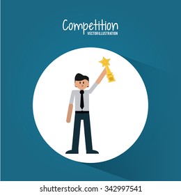 Competition concept and successful icons design, vector illustration 10 eps graphic.