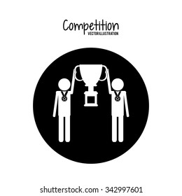 Competition concept and successful icons design, vector illustration 10 eps graphic.