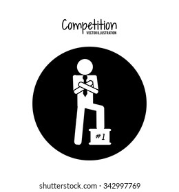 Competition concept and successful icons design, vector illustration 10 eps graphic.