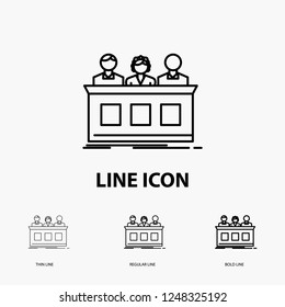 competition, contest, expert, judge, jury Icon in Thin, Regular and Bold Line Style. Vector illustration