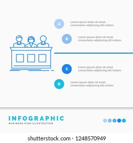 competition, contest, expert, judge, jury Infographics Template for Website and Presentation. Line Blue icon infographic style vector illustration