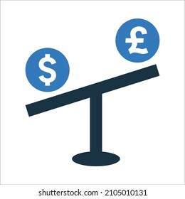 Competencia, icono de tipo de cambio. Diseño vectorial simple editable aislado en un fondo blanco.