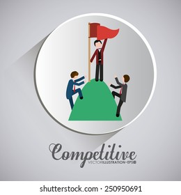 Competition design over gray background, vector illustration. 