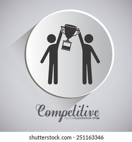 Competition design over gray background, vector illustration. 