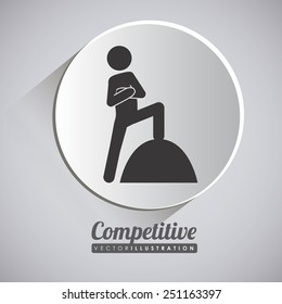 Competition design over gray background, vector illustration. 