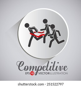 Competition design over gray background, vector illustration. 