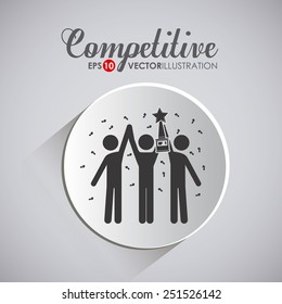 Competition design over gray background, vector illustration. 