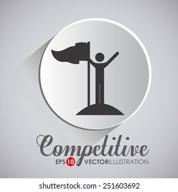Competition design over gray background, vector illustration. 