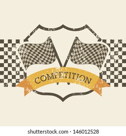 competition design over pink background vector illustration