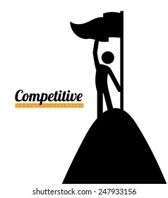 Competition design over white background, vector illustration.