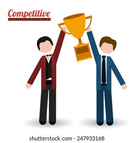Competition design over white background, vector illustration.
