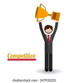 Competition design over white background, vector illustration.