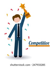 Competition design over white background, vector illustration.