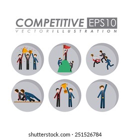 Competition design over white background, vector illustration.