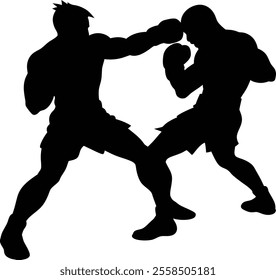 competition, fight, sport, training, boxer, boxing, man, fighter, ring, vector, punch, strong, champion, glove, knockout, athlete, symbol, silhouette, victory, icon, sticker, kickboxing, box, people