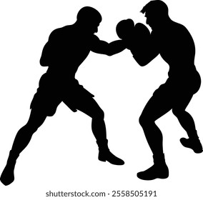 competition, fight, sport, training, boxer, boxing, man, fighter, ring, vector, punch, strong, champion, glove, knockout, athlete, symbol, silhouette, victory, icon, sticker, kickboxing, box, people