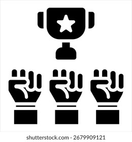 Glifo de la competencia Negro Icono Ilustración