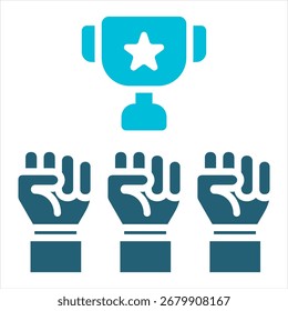 Ilustración de un solo icono de glifo azul de la competencia