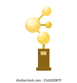 Competition gold cup vector illustration. Championship reward, golden trophies, prizes or awards isolated on white