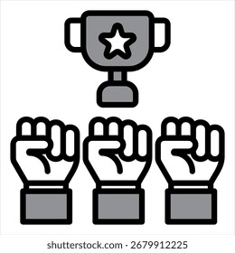 Ilustración de un solo icono gris de la competencia