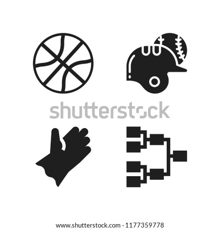 competition icon. 4 competition vector icons set. baseball, playoff and glove icons for web and design about competition theme
