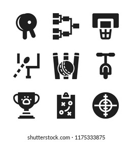 competition icon. 9 competition vector icons set. aim, bicycle and strategy icons for web and design about competition theme
