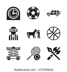 competition icon. 9 competition vector icons set. off road, football ball and timer icons for web and design about competition theme