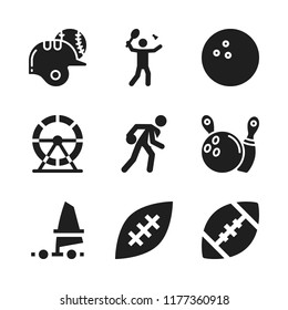 competition icon. 9 competition vector icons set. hamster wheel, badminton and american football icons for web and design about competition theme