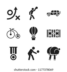 competition icon. 9 competition vector icons set. bicycle, medal and table tennis icons for web and design about competition theme