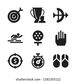 competition icon. 9 competition vector icons set. trophy, swimming pool and timer icons for web and design about competition theme