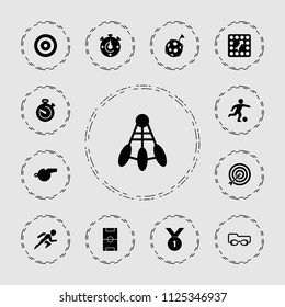 Competition icon. collection of 13 competition filled icons such as board game, stopwatch, football pitch, whistle. editable competition icons for web and mobile.