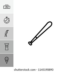 Competition icon. collection of 6 competition outline icons such as exercising, golf, ranking, trophy, baseball bat. editable competition icons for web and mobile.