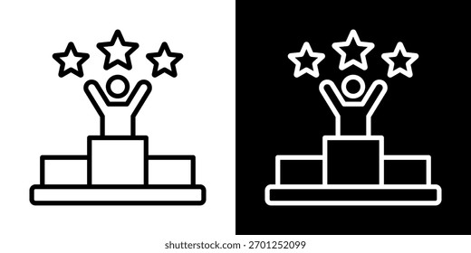 Ícone De Concorrência Da Ilustração De Vetor De Estilo Preto-E-Branco De Linha
